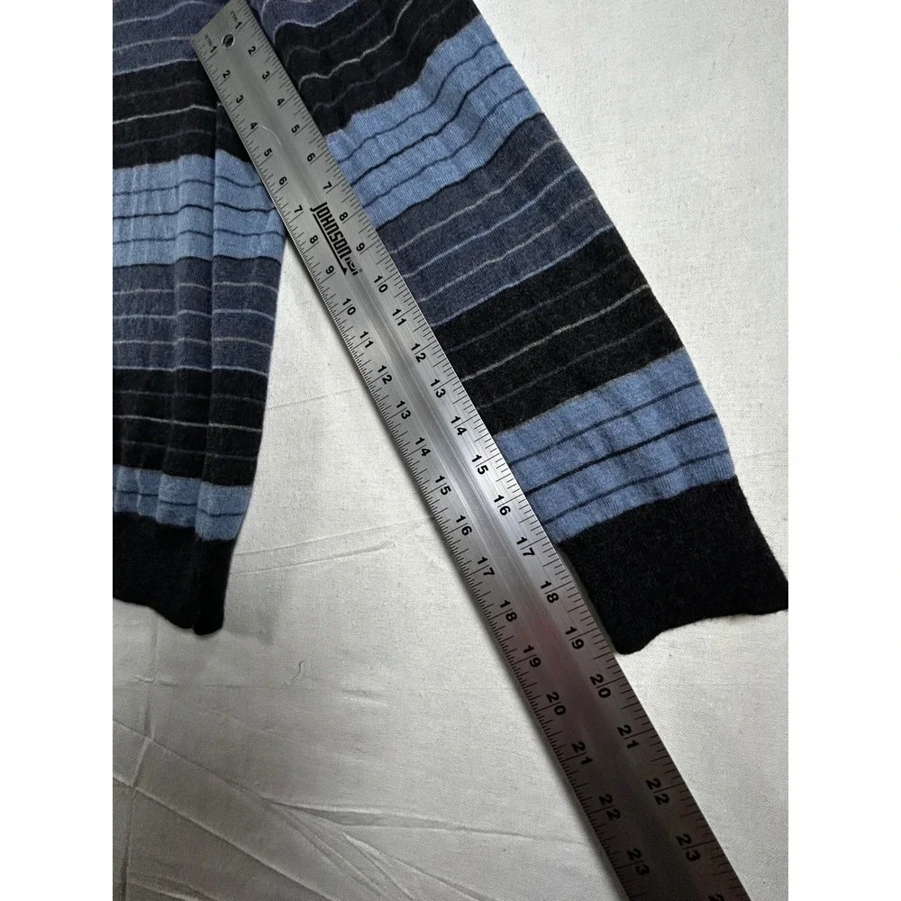 Banana Republic Mens Blue Striped‎ 100% Merino Wool Crewneck Sweater Large